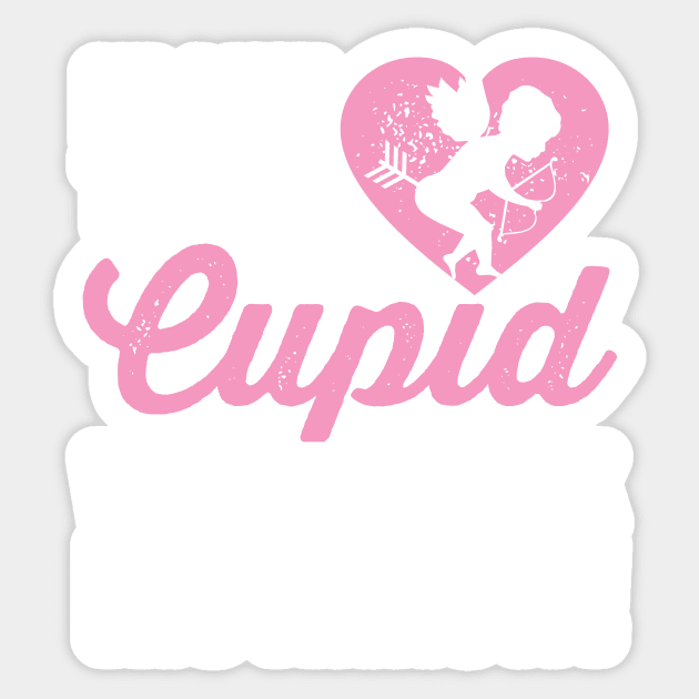 Cupid distressed funny anti-love Valentine's Day t-shirt Sticker by e2productions